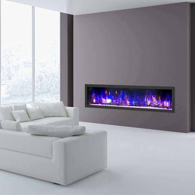 Dynasty Cascade Wall Mount Linear Electric Fireplace Smart Technology